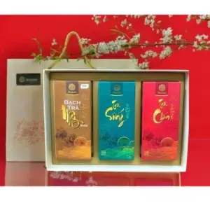 SÉT QUÀ YÊU THƯƠNG (COMBO MIX 3 HỘP: BẠCH TRÀ MÂY 50G + TRÀ SỐNG 100G+ TRÀ CHÍN 100G