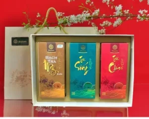 SÉT QUÀ YÊU THƯƠNG (COMBO MIX 3 HỘP: BẠCH TRÀ MÂY 50G + TRÀ SỐNG 100G+ TRÀ CHÍN 100G